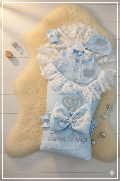 The Bow Crown Blue  Combo Set