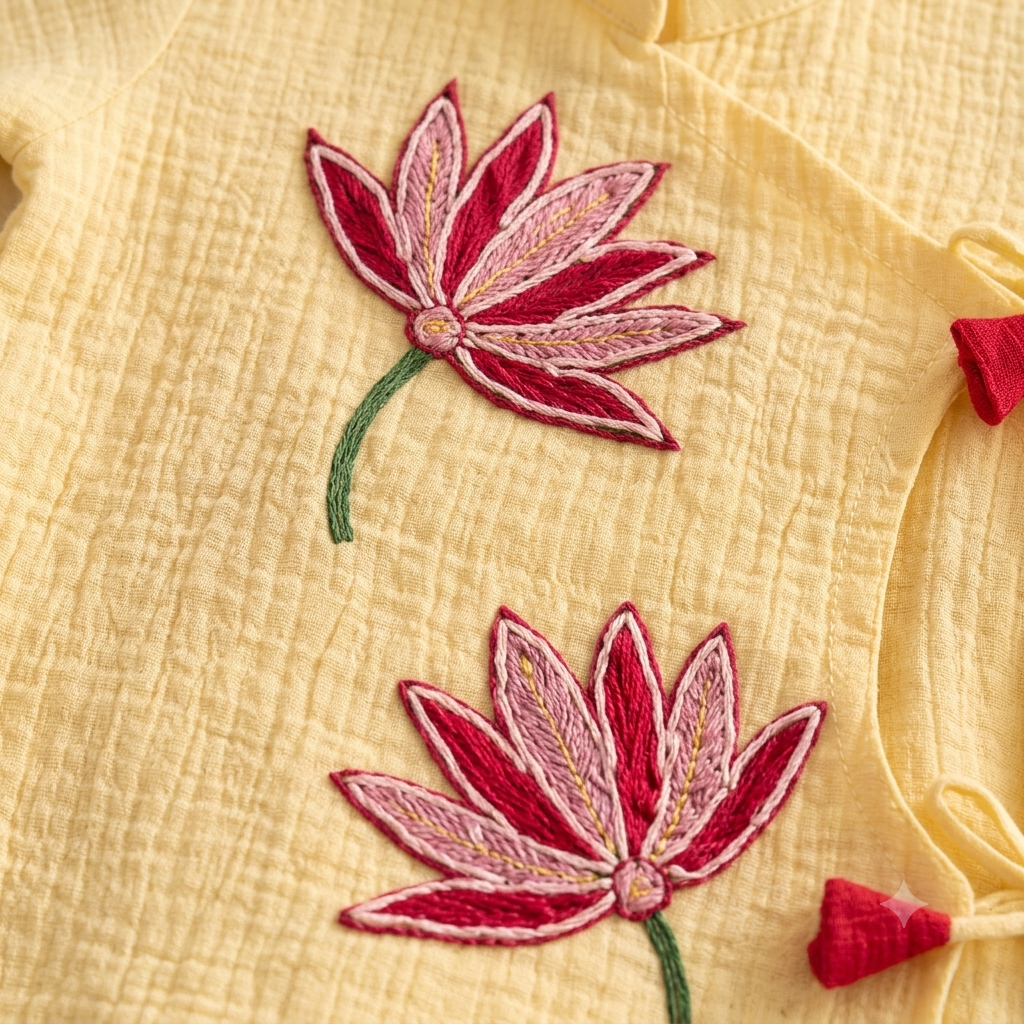 Yellow Lotus Dhoti Set