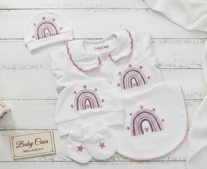 The Rainbow embroidered  Romper Set