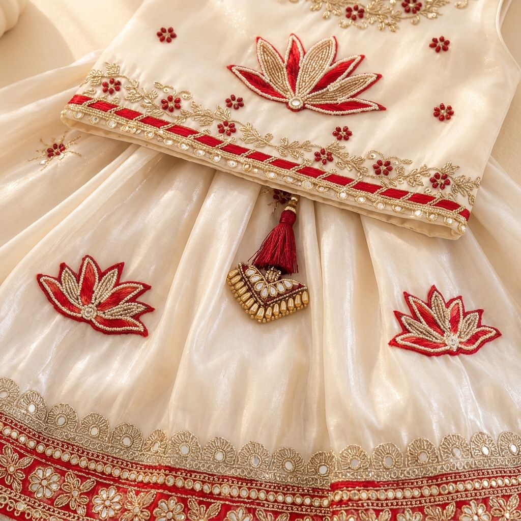 Ivory Lotus Lehenga Set