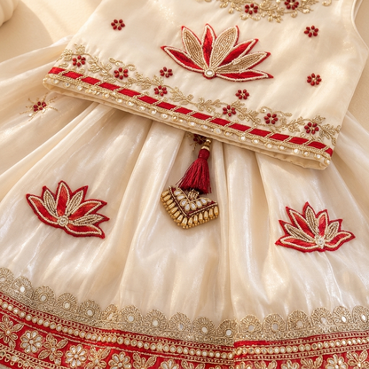 Ivory Lotus Lehenga Set