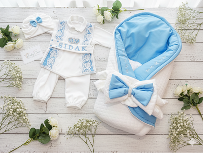 Crown  Bow Wrap & Romper Themed Set