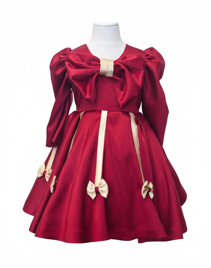 The Maroon Bow Frock