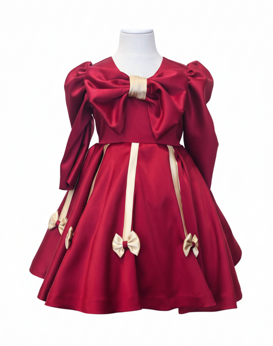 The Maroon Bow Frock