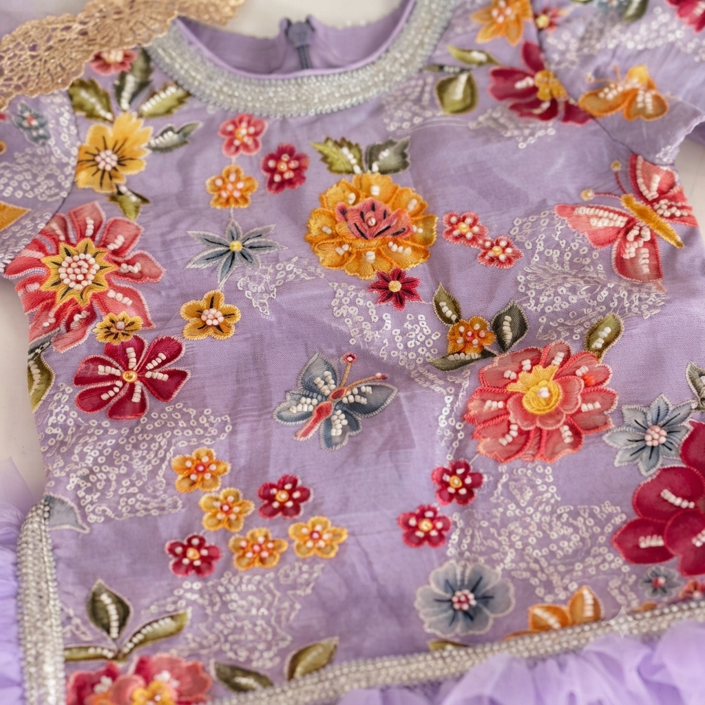 Lavender Floral Girl Set