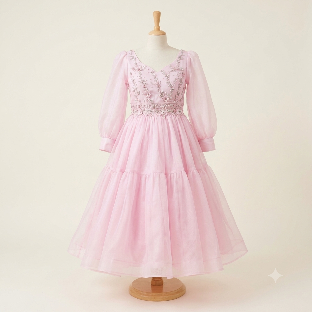 Pink Elegance Tiered Frock