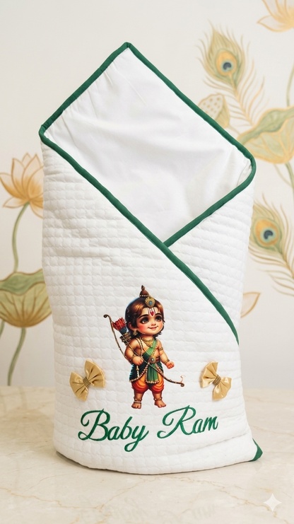 Baby Ram Embroidered Wrap