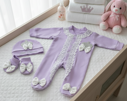 Lilac Lace Romper Set