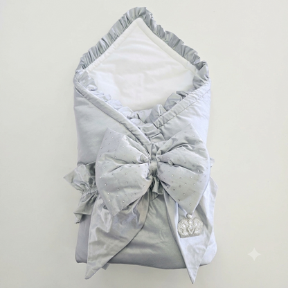 Silver Pearl Bow Baby Wrap