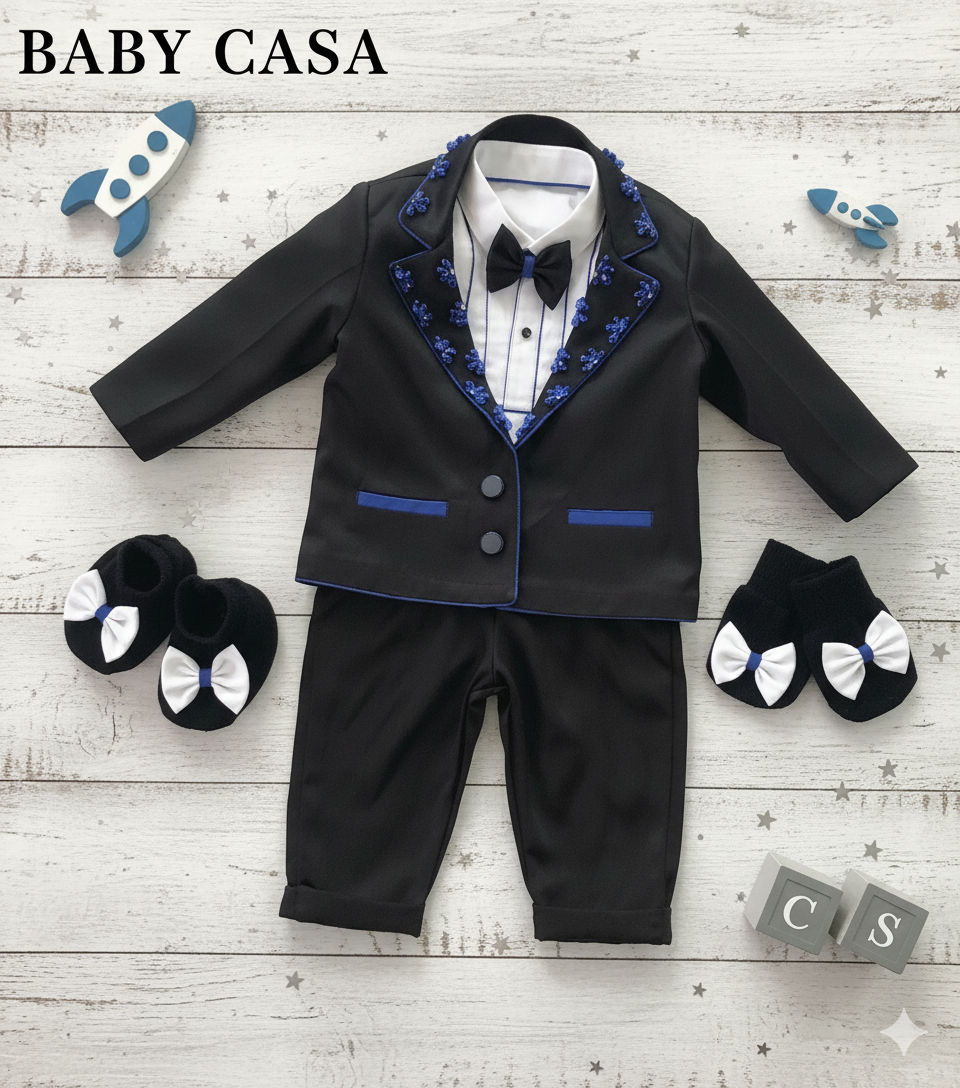 The Blue Detailed Jumpsuit with Blazer