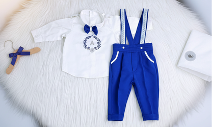 The Regal Blue Initial 2-Piece Suspender Set