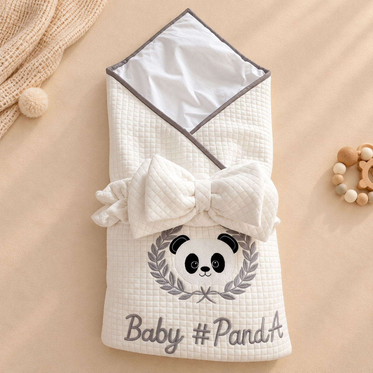 Grey Panda Baby Wrap