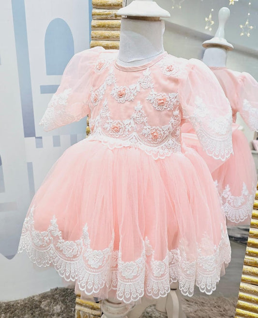 The Lacey Peach Frock