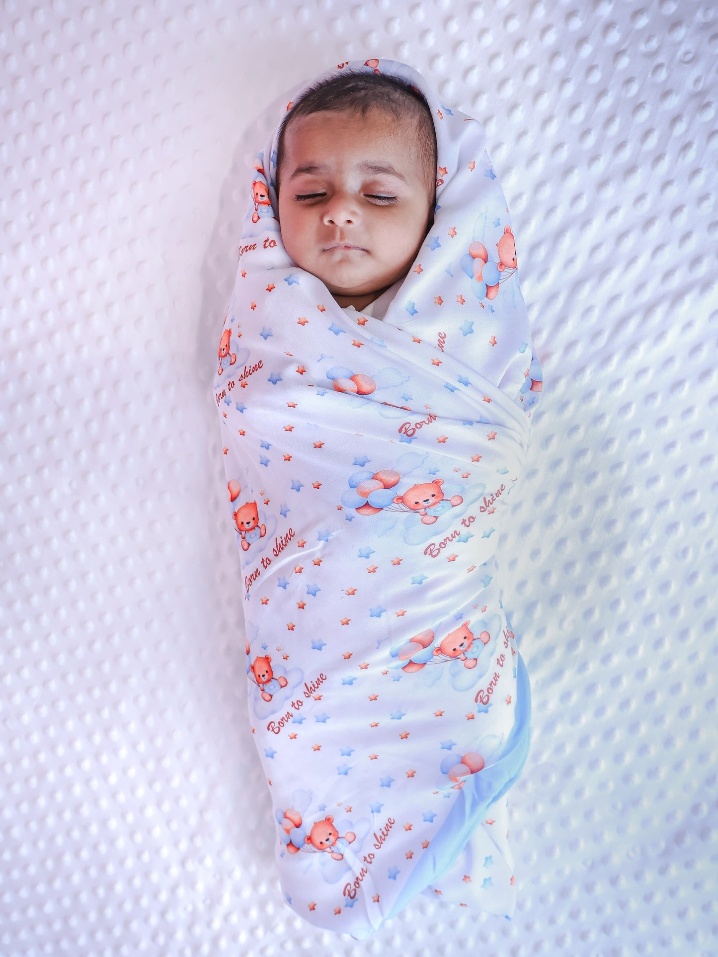The Blue Teddy Swaddle Sheet