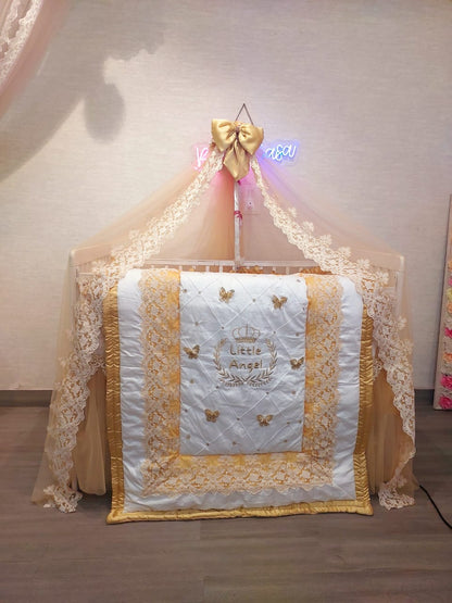 Golden Butterfly Crib Bedding Set