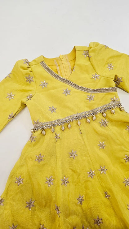 The Yellow Anarkali Lehenga set
