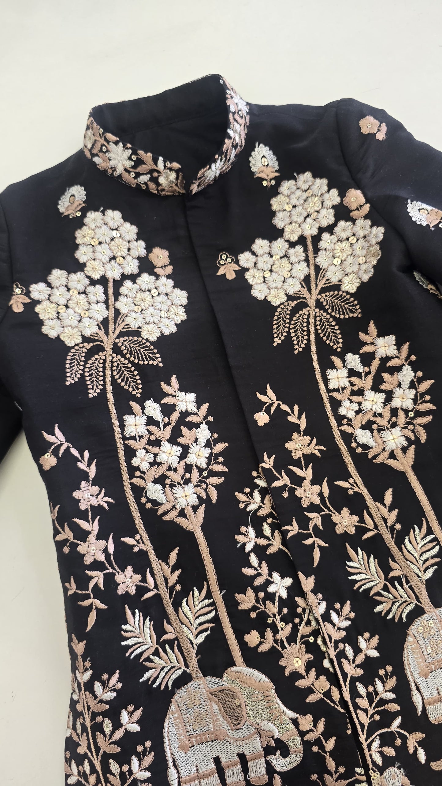 Black Embroidered Sherwani