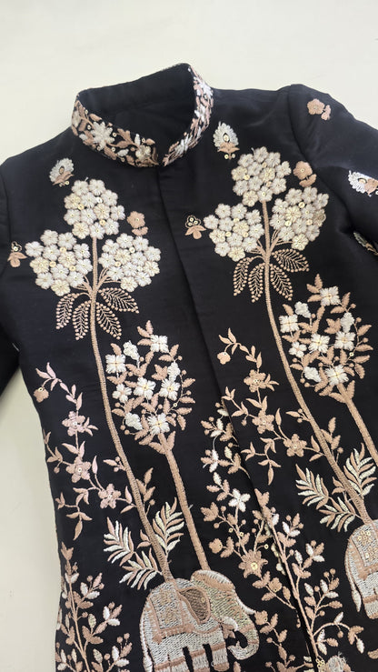 Black Embroidered Sherwani