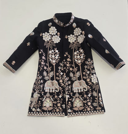 Black Embroidered Sherwani