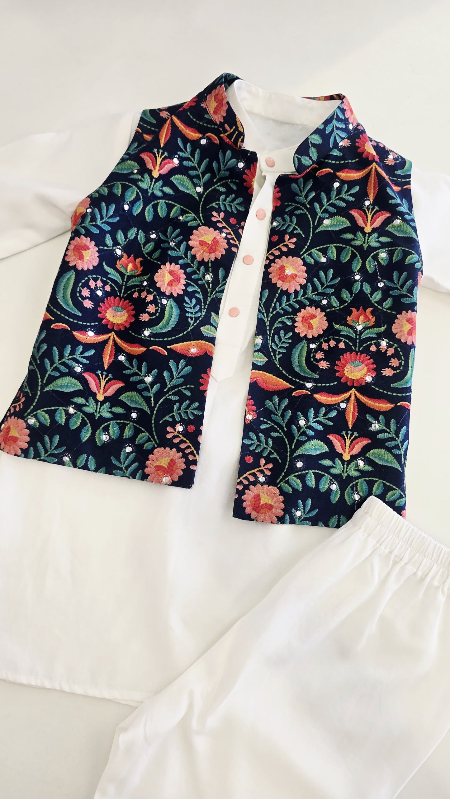 The Navy Blue Jacket Kurta Set