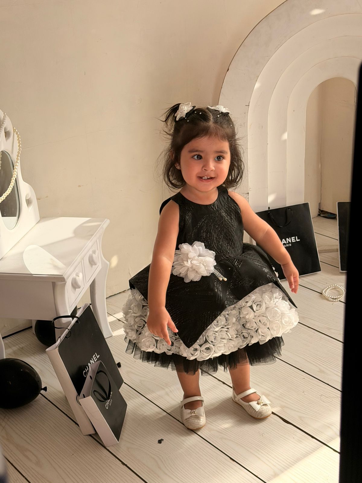 Opera Black & White Rose Frock
