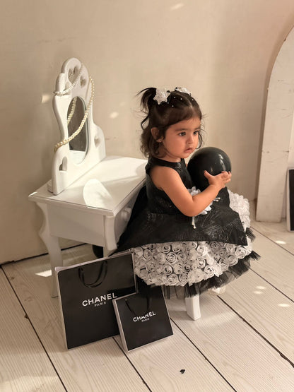 Opera Black & White Rose Frock