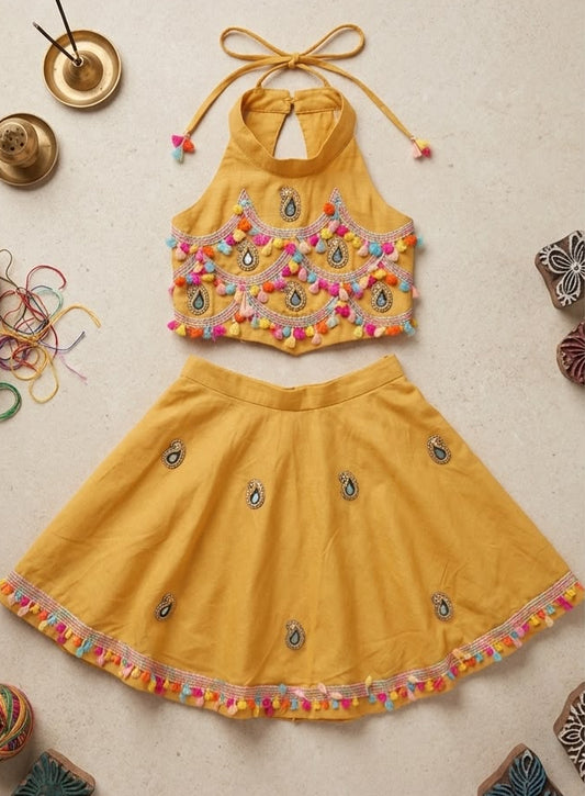 Mustard Tassel lehnga set