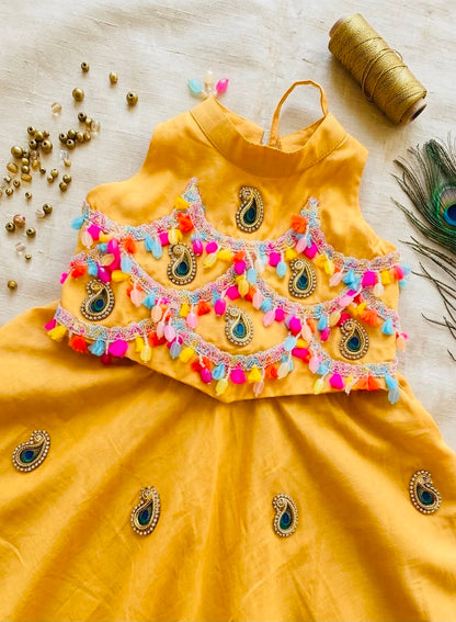 Mustard Tassel lehnga set