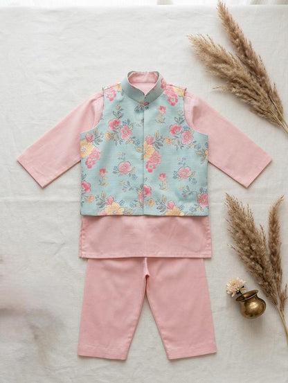 Floral Waistcoat Kurta Set