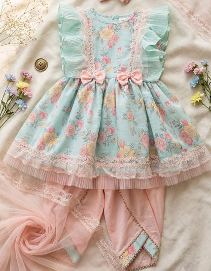 Peachy Mint Floral Tulip Set