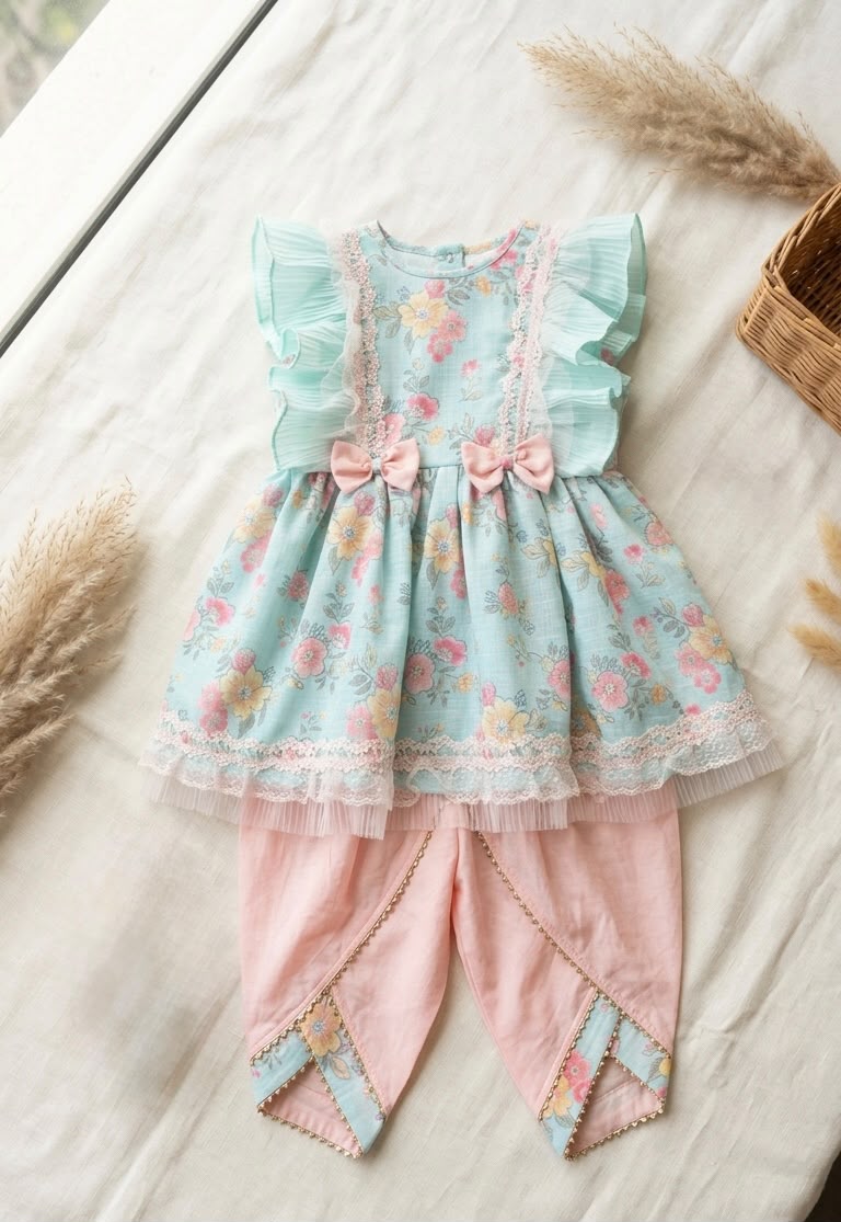 Peachy Mint Floral Tulip Set