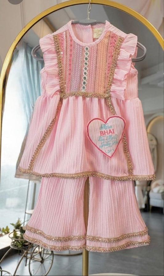 Pink Fusion Sharara Set