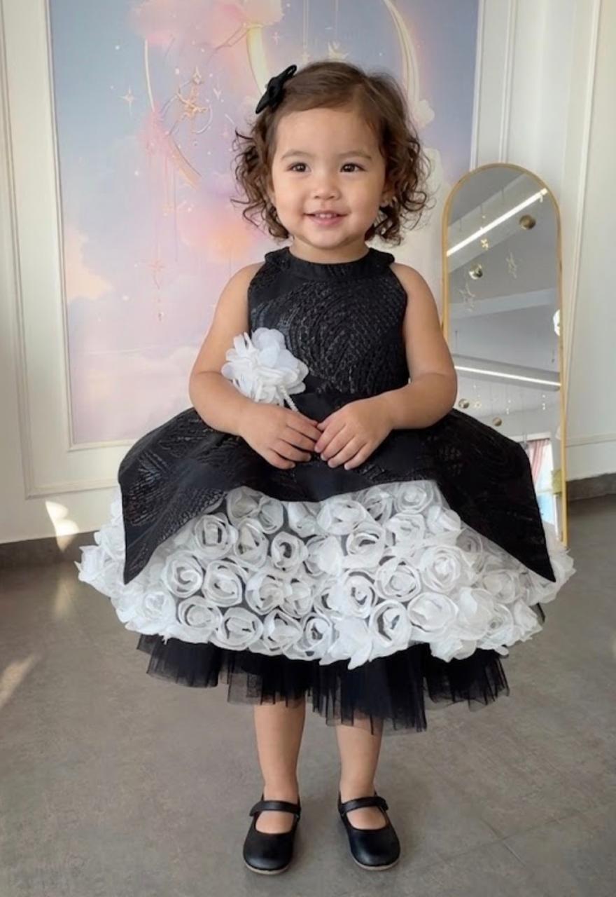 Opera Black & White Rose Frock