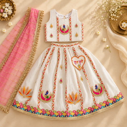 Ivory Peacock Lehenga Set