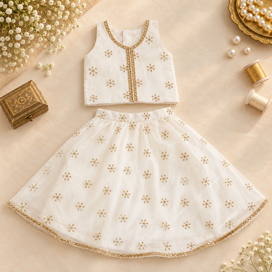 Ivory Gold Lehenga Set