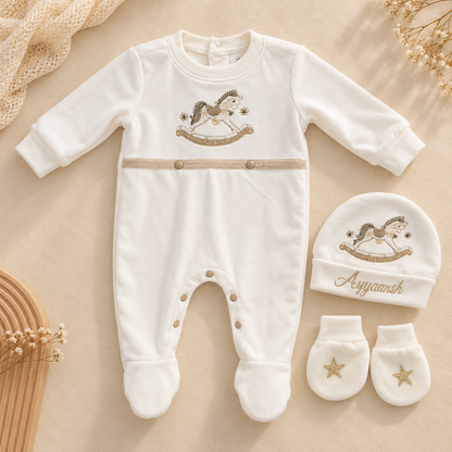 Ivory Rocking Horse Romper