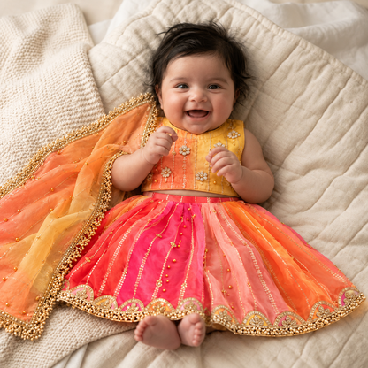 Coral Pink Lehenga Set