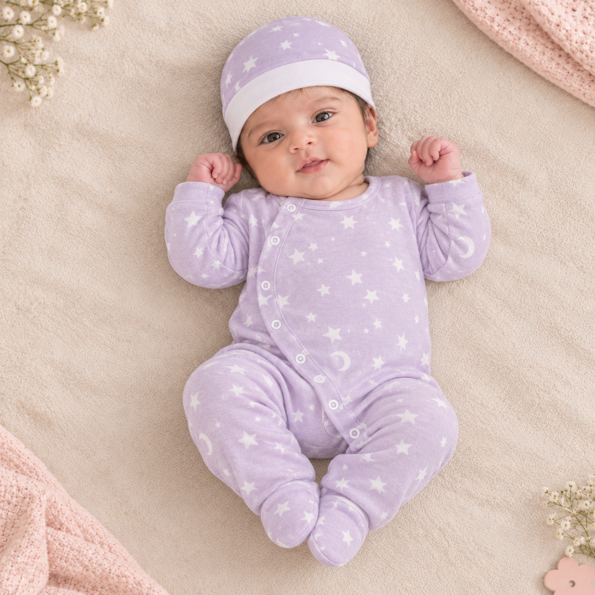 Lavender Star Romper Set
