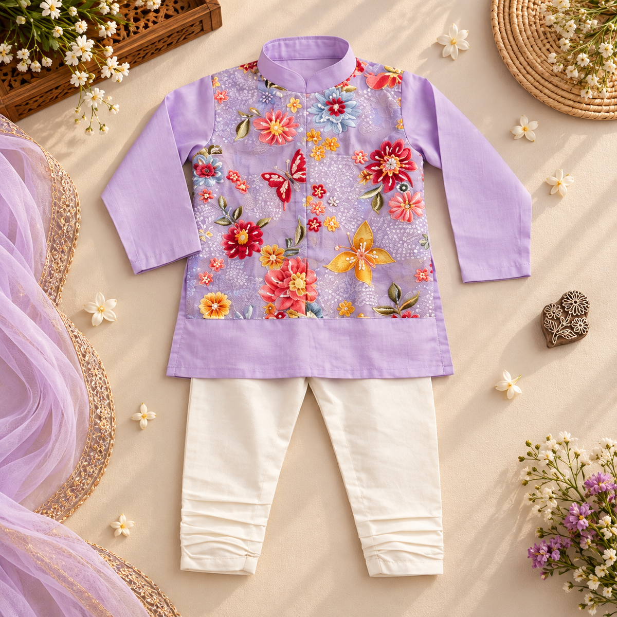 Lavender Floral Twinning Set