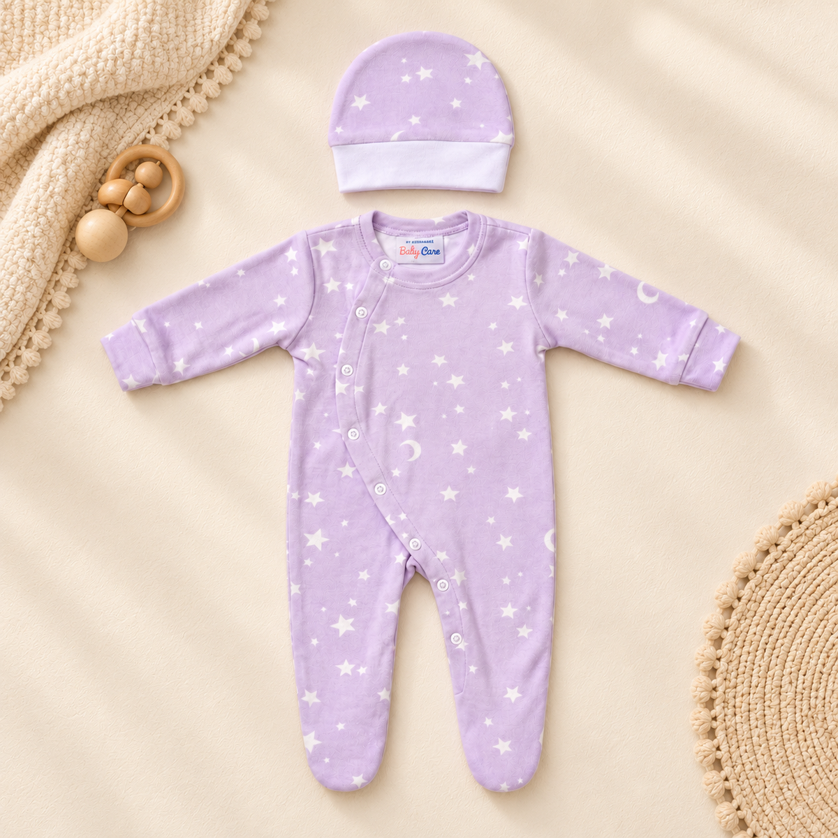 Lavender Star Romper Set