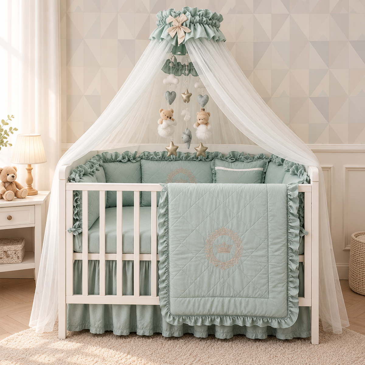 Mint Green Royal Bedding Set