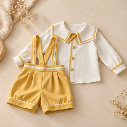 Mustard Yellow Sailor Suspender Set
