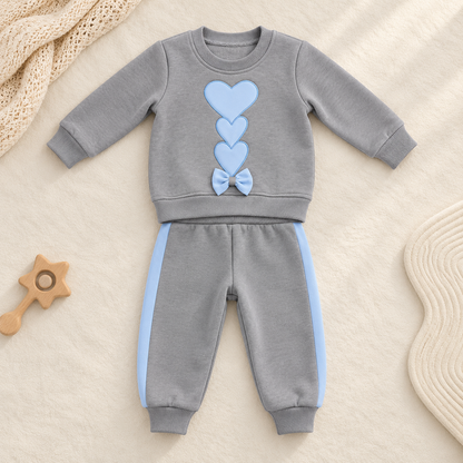Grey Blue Heart Tracksuit