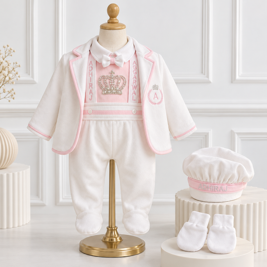 Pink Crown Blazer Set
