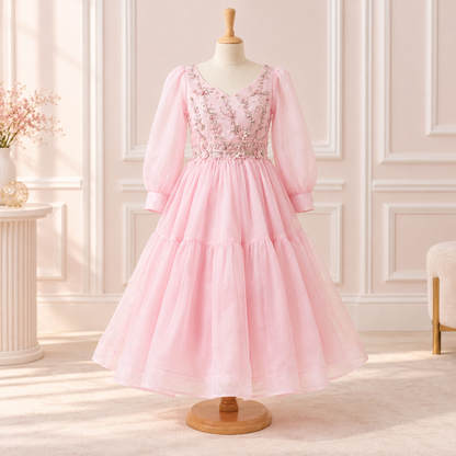Pink Elegance Tiered Frock