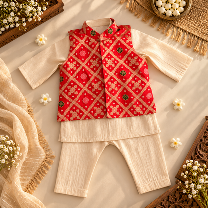 Red Diwali Twinning Set