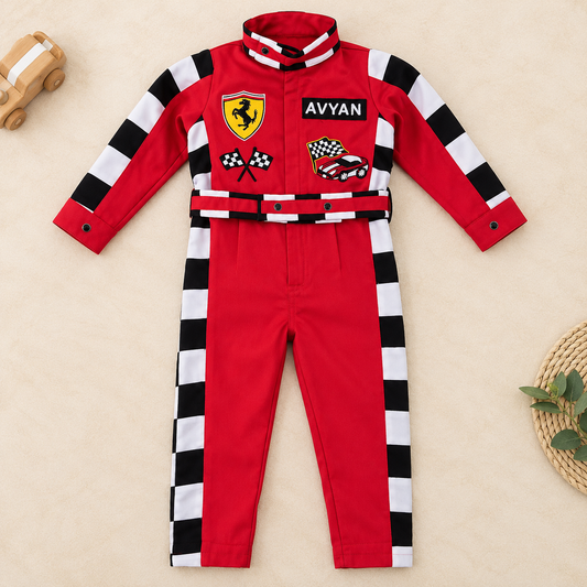Red Racing Car Jumpsuit Set