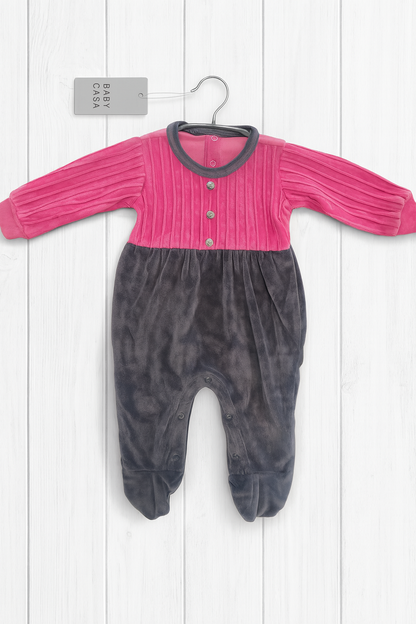 Pink Charcoal Baby Romper