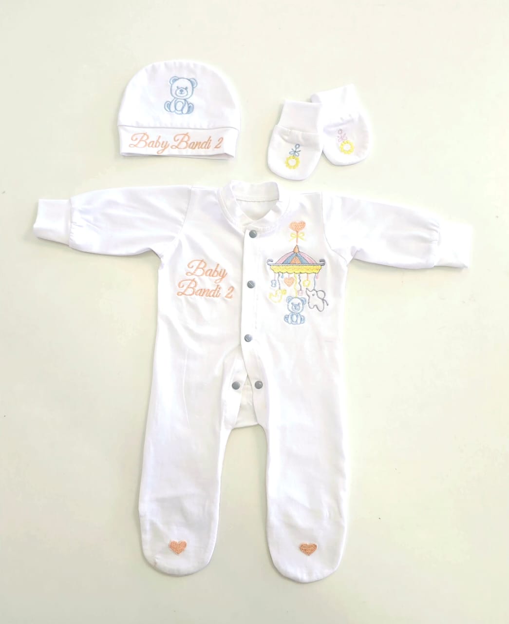 Cute Embroidered Romper Set