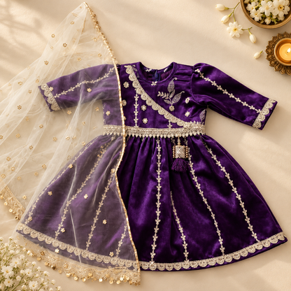 Royal Purple Anarkali Set